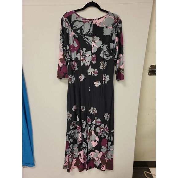 R&B Collection Maxi‎ Dress XL Floral Print Long Sleeve Casual Womenswear - Picture 3 of 10